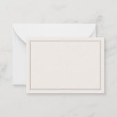 Elegante zwarte en ivoorkleurige script monogramra notitiekaartje (Achterkant)