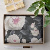 Elegante zwarte en ivoren bloem tissuepapier (Geschenk)