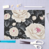 Elegante zwarte en ivoren bloem tissuepapier (Craft)