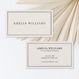 Elegante zwarte en ivoren minimalistische professi visitekaartje