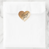 Elegante Zwarte En Koperen Moderne Script Bedankt Hart Sticker (Tas)