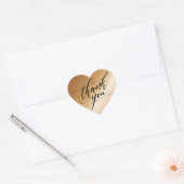 Elegante Zwarte En Koperen Moderne Script Bedankt Hart Sticker (Envelop)