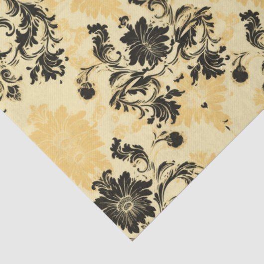 Elegante zwarte en Oranje Franse decoupage Tissuepapier (Detail)