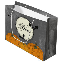 Elegante Zwarte en Oranje Halloween Groot Cadeauzakje