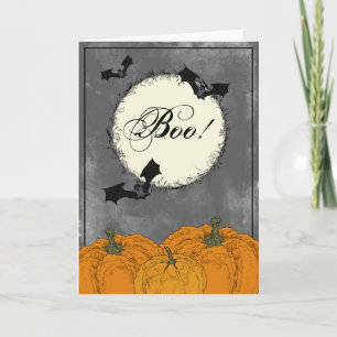 Elegante zwarte en oranje Halloween Kaart