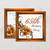 Elegante zwarte en Oranje Tiger Lily verjaardagsfe Kaart (Voorkant / Achterkant)