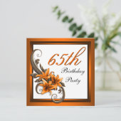 Elegante zwarte en Oranje Tiger Lily verjaardagsfe Kaart (Staand voorkant)