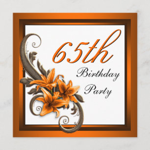 Elegante zwarte en Oranje Tiger Lily verjaardagsfe Kaart