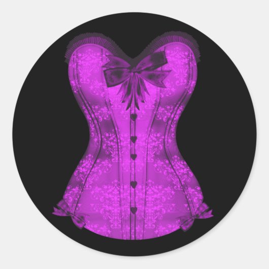 Elegante zwarte en Paarse Corset Stickers (Voorkant)