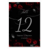 Elegante zwarte en rode bloemenkleuren voor een tr kaart (Voorkant)