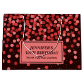 Elegante zwarte en rode Confetti verjaardag Groot Cadeauzakje (Voorkant)