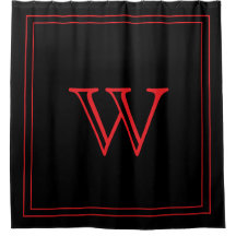 Elegante zwarte en rode monogram initiaal