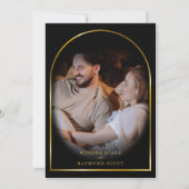 Elegante zwarte en rode Rose Gold Laurel Initialen Kaart (Achterkant)