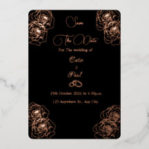 Elegante zwarte en roze gouden Save the date