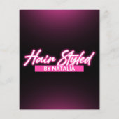 Elegante zwarte en roze Haarstylist foto Flyer (Achterkant)