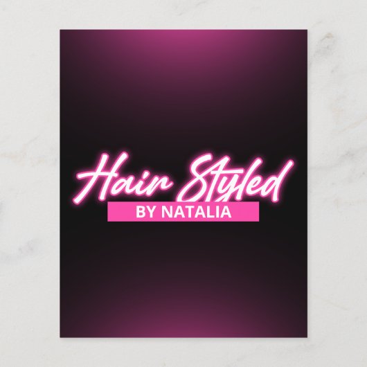 Elegante zwarte en roze Haarstylist foto Flyer (Achterkant)