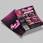 Elegante zwarte en roze Haarstylist foto Flyer