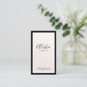 Elegante zwarte en roze parel visitekaartje (Staand voorkant)