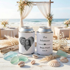 Elegante zwarte en witte aangepaste fototrouwdag papieren bekers