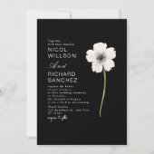 Elegante zwarte en witte anemoon bloemige bruiloft (Voorkant)