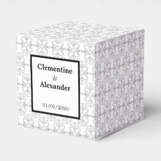 Elegante zwarte en witte Art Deco-stijl Bedankdoosjes