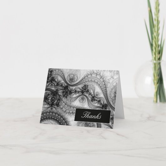 Elegante zwarte en witte bedankbriefjes bedankkaart (Voorkant)