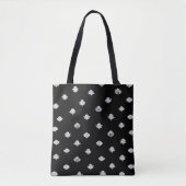 Elegante Zwarte en Witte Bladeren Tote Bag (Voorkant)