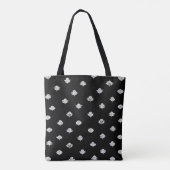 Elegante Zwarte en Witte Bladeren Tote Bag (Achterkant)