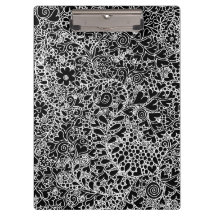 Elegante zwarte en witte bloemenslaknijding klembo