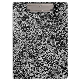 Elegante zwarte en witte bloemenslaknijding klembo klembord
