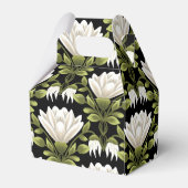 Elegante zwarte en witte bloemige bruiloft: kallig bedankdoosjes (Achterkant)