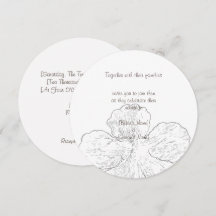 Elegante Zwarte en Witte Bloemrijke Lijnkunst Rond
