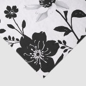 Elegante zwarte en witte botanische silhouetten tissuepapier (Detail)