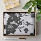 Elegante zwarte en witte botanische silhouetten tissuepapier (Geschenk)