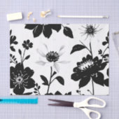 Elegante zwarte en witte botanische silhouetten tissuepapier (Craft)
