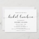 Elegante zwarte en witte bruidslunch kaart (Voorkant)