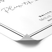 Elegante zwarte en witte bruidsuitnodiging poster (Hoek)