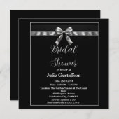 Elegante zwarte en witte bruidsuitnodiging save the date (Voorkant / Achterkant)