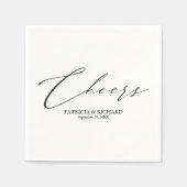 Elegante Zwarte En Witte Bruiloft Cheers Servetten (Voorkant)
