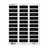 Elegante zwarte en witte bruiloft etiket (Full Sheet)