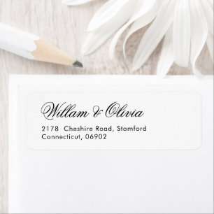 Elegante Zwarte en Witte Bruiloft Etiket