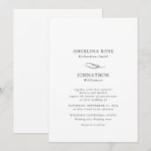 Elegante zwarte en witte bruiloft kaart (Voorkant / Achterkant)