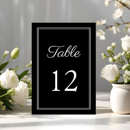 Elegante zwarte en witte bruiloft kaart