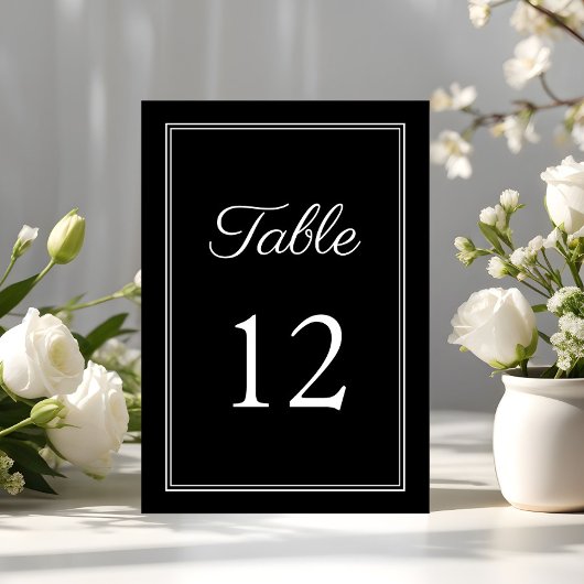Elegante Zwarte En Witte Bruiloft Kaart