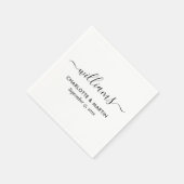 Elegante Zwarte en Witte Bruiloft Servet (Hoek)