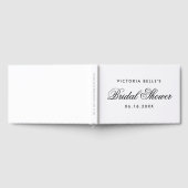 Elegante Zwarte en Witte Calligraphy Bruidsdouche Gastenboek (Volledig)