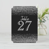 Elegante zwarte en witte diamant huwelijks tafelka kaart (Staand voorkant)