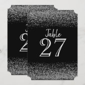 Elegante zwarte en witte diamant huwelijks tafelka kaart (Voorkant / Achterkant)