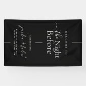 Elegante zwarte en witte diner-oefening welkom spandoek (Horizontaal)