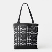 Elegante zwarte en witte drievoudige witte diamant tote bag (Achterkant)